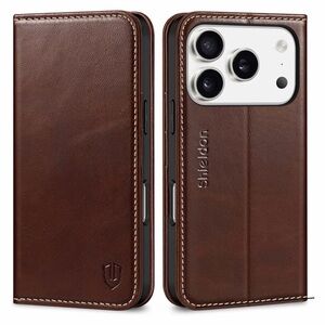 Shieldon Brown Leather Wallet iPhone 17 Pro Case BRAND NEW